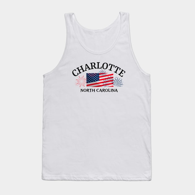 Charlotte, North Carolina Patriotic Tank Top by Mountain Morning Graphics